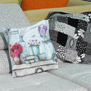 Fashion Retro Style Flower Vase Printed Pillow Cover Living Room Flowers Pi