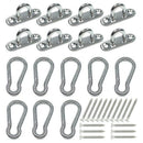 8Pcs Stainless Steel Pad Eye Plate U Hooks + 8Pcs Stainless Steel Snap Hook