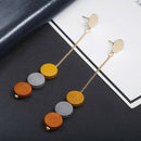 Boho Round Wood Tassel Statement Drop Dangle Earrings Women Wedding Jewelry