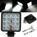 4Inch Square 48W 16LED Work Light Off Road FLOOD Beam Fog Lamp For Car Truck OZ