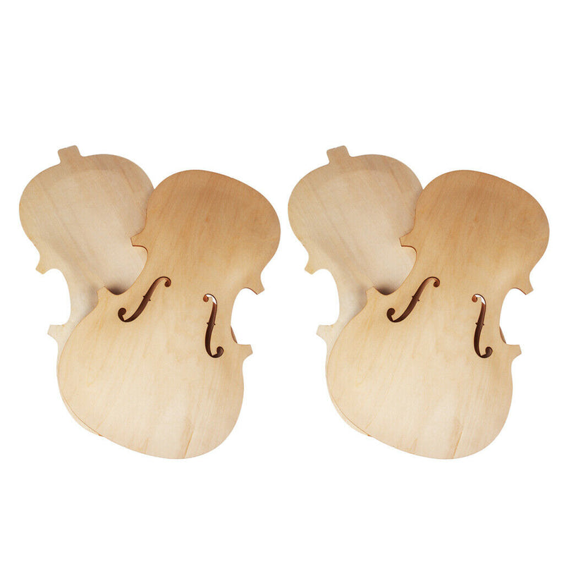 4 Pieces Violin Front Back Plate Solidwood Unfinished Violin DIY Parts 4-4