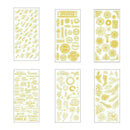 Creative Letter Stamp Greeting Card PET Golden Stickers Diary Stationery St C9W9