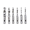 6pcs/set Hex Shank HSS Metric Right Hand Screw Thread Tap Taper Drill Bits