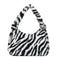 Women Winter Fur Handbag Plush Soft Shoulder Underarm Bag (White Zebra)