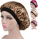 Wide-Brimmed Printed Double-Layer Waterproof Shower Cap Satin Sleep Hat Hai