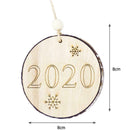Xmas Tree Ornament Wood Round Shape Hanging Pendant Home Party Decor (C) A