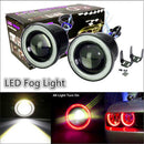 2PCS COB LED Fog Light Projector Car Lamp White Angel Eye Halo Ring DRL CHO YDM