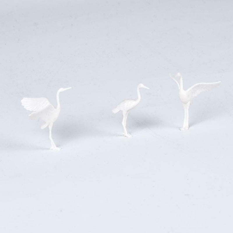 10 Pieces Crane Animal Molelo Crane With Red Crown For Home Decoration Dollhosue