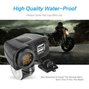 Motorcycle Dual USB Charger Adapter with Digital Voltmeter Thermometer