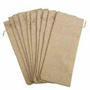 Rustic Natural Jute Burlap Wine Bag Drawstring Hessian Bottle Pouch Gift G5I1