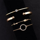 4Pcs/set Textured Bracelet Delicate Women Fashion Bracelet