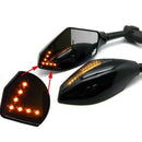 2Pcs Motorcycle Rearview Mirror Side View Amber Led Turn Signal Indicator F