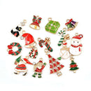 15 pcs Multi Style Enamel Plated Christmas Charms Pendants DIY Jewellery Making