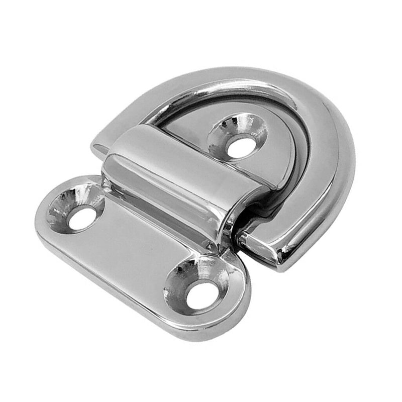 2 Pieces Folding Pad Eye Lashing D Ring Tie Down Anchor Point Marine Trailer