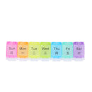 7 Day Pill Medicine Storage Box Rainbow Tablet Weekly Organizer (With Word)