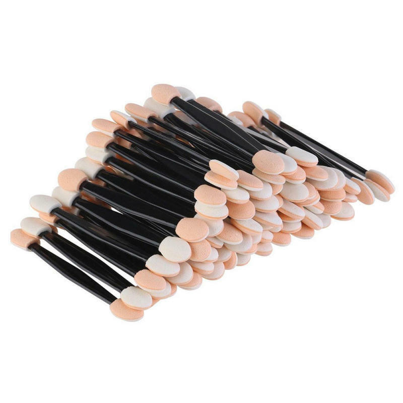 100x Disposable Dual Sides Eye Shadow Sponge Applicator Makeup Brush Black