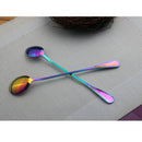 Teaspoon Stainless Steel Spoons Coffee Tea Milk Spoon Teaspoon Oval Colorful