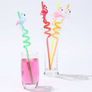 4pcs Drinking Straws Cartoon Flamingo PVC Juice Straws Hawaii Party Table Dec Gw
