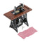 1/12 DollsHouse Furniture metal sewing machine with fabric decor accessories