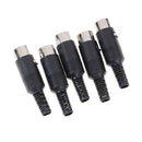 5pcs DIN male Plug 5 Pin Connector with Plastic Handle Adapters Cables3cL