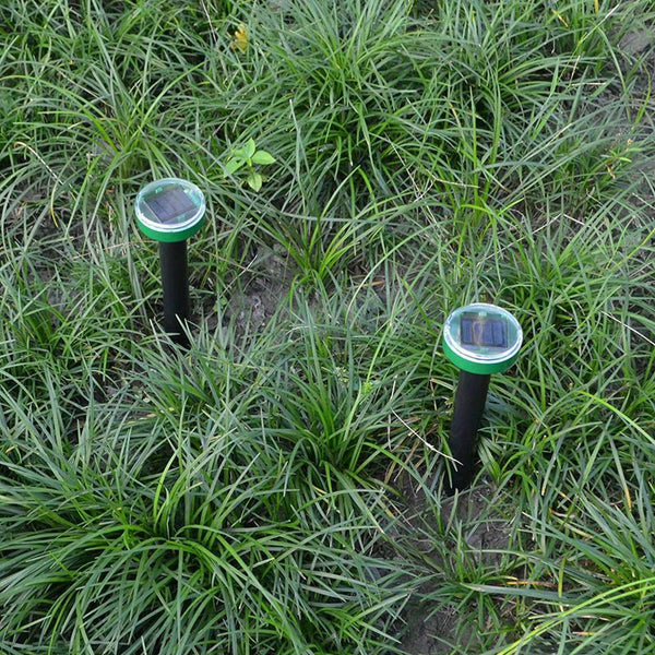 2 Pieces Solar Energy Ultrasonic Outdoor Animal Repellent Weatherproof For  B2B9