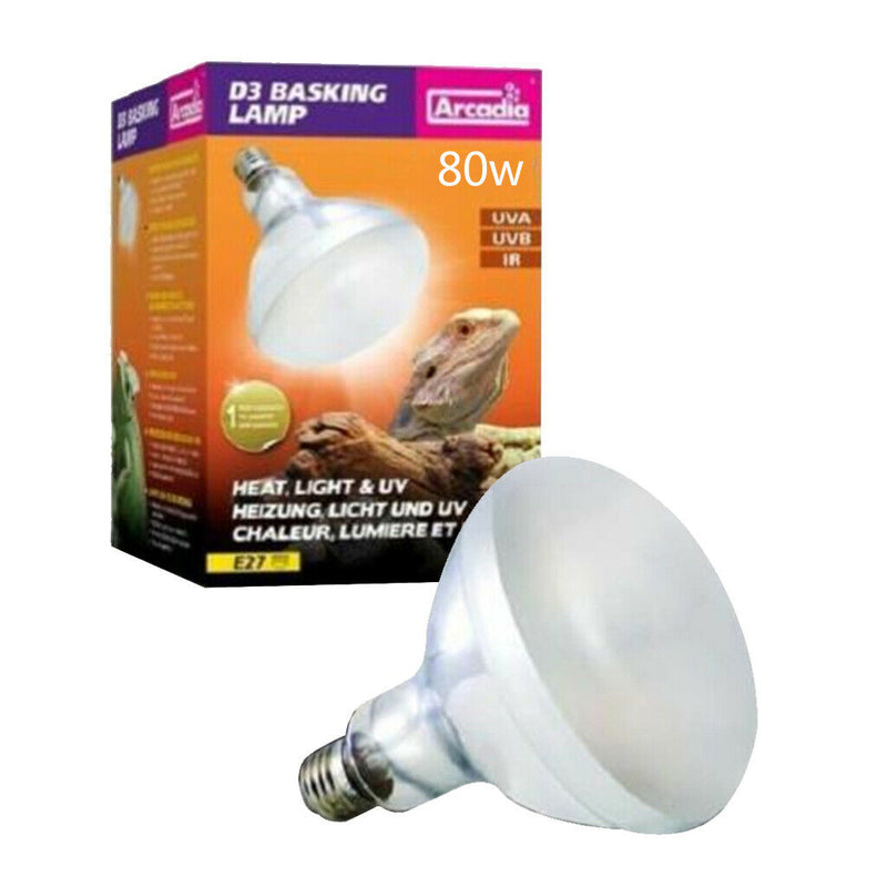 E27 Full  Sun Basking Spot Lamp Bulb for Lizards Reptiles 80W