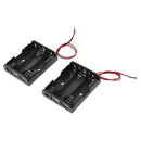 2 Pcs Black Red Cable Plastic 3 x 1.5V AA Batteries Cell Box Holder J2K4