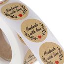 500pcs Round Kraft Handmade With Love Thank you Stickers Seals Party Decoration-