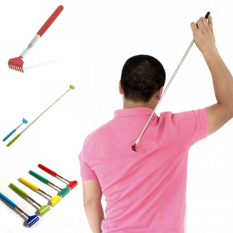 1X Fashion Back Scratcher Long Extendable Telescopic Massager Metal Portable
