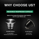 Capsules Refillable Coffee Capsule Stainless Steel Reusable Filter For Nespresso
