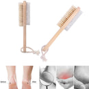 1PCS Foot Care Bristle Scrub Brush Wooden Handle Pumice Stone Remove Dead Skin3C