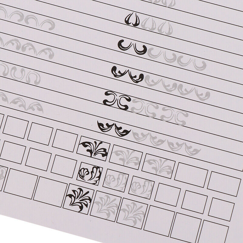 12pcs/set Drawing Nail Art Practice Learning Template Painting Guide Paper SEAU