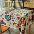 Bohemian Style Rectangle Tablecloth Linen Lace Table Cloth for Dinner Parti