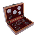 Wooden Coin Box for Collectors - Wood Coin Display Case for 10pcs 27mm Diameter