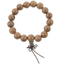 Buddhist Brown 11mm Diameter Wooden Beads Elastic Bracelet