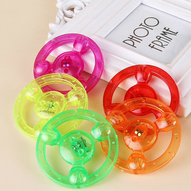 4 Pcs Outdoor Toys Kids Funny LED Light Flying Saucer Colorful Spin