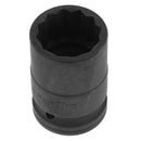3/4-inch Square Drive 27mm Hex 12 Point Impact Socket Black