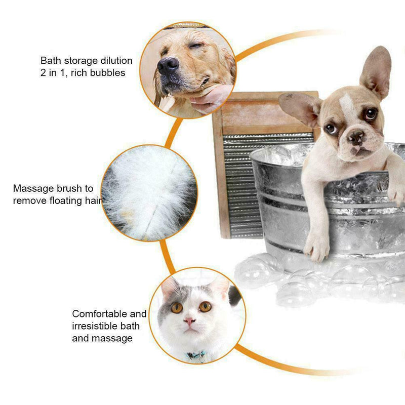 Silicone Pet Shower Massage Brush Shampoo Dispensing Brush Comb Pet Bath Q3F9