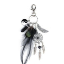 Dreamcatcher Keyring Bag Charm Fashion Boho Jewelry Feather Keychain Black G6J5
