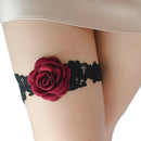 2pcs Wedding Garters Red Rose Lace Floral Sexy Garters Bride Bridal Leg Gart Kw