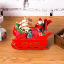 Christmas Music Box Santa Claus Sleigh Xmas Decoration Kids Wind Up Toys Red