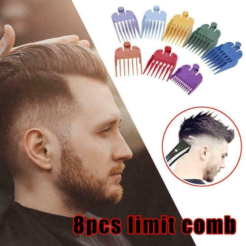 8pcs/Set Cutting Hair Clipper Premium Guides Combs Metal Color Universal N3N1