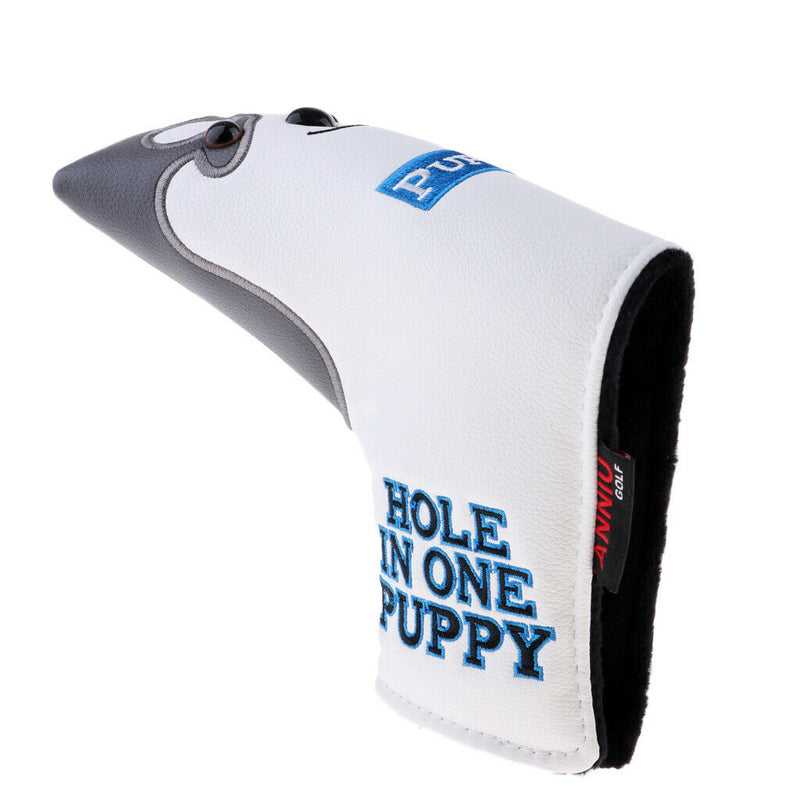 Outdoor Golf Mallet Putter Head Cover L Shape Full Protection Dog Pattern