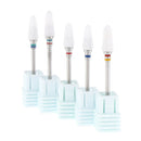 Lots 5 White Flame Nail Drill Files Cuticle Gel Clean Tools Set Nail Salon