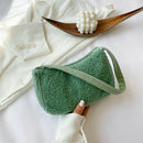 Fashion Woolen Handbag Shoulder Underarm Bags Travel Casual Totes (Green)