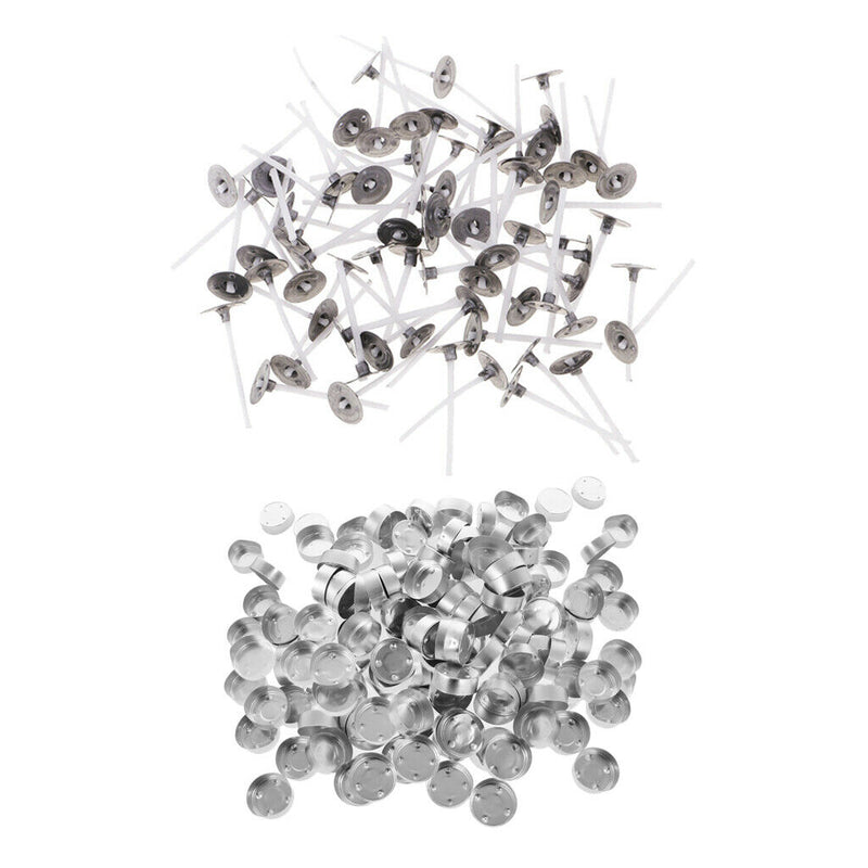 400pcs Aluminium Tea Light Case Containers +3cm Candle Wick DIY Candle Craft