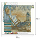 5D DIY Full Drill Diamond Painting Sea Beach Chair Cross Stitch Embroidery