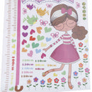 girl umbrella measure height wall stickers pvc mural kids room decor  DDB TR