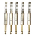 2x 6.35mm Mono Jack Connector for DIY Audio Microphone Soldering Adapter