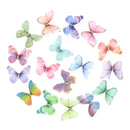 50Pcs Gradient Color Organza Fabric Butterfly Appliques 38Mm Translucent Ch
